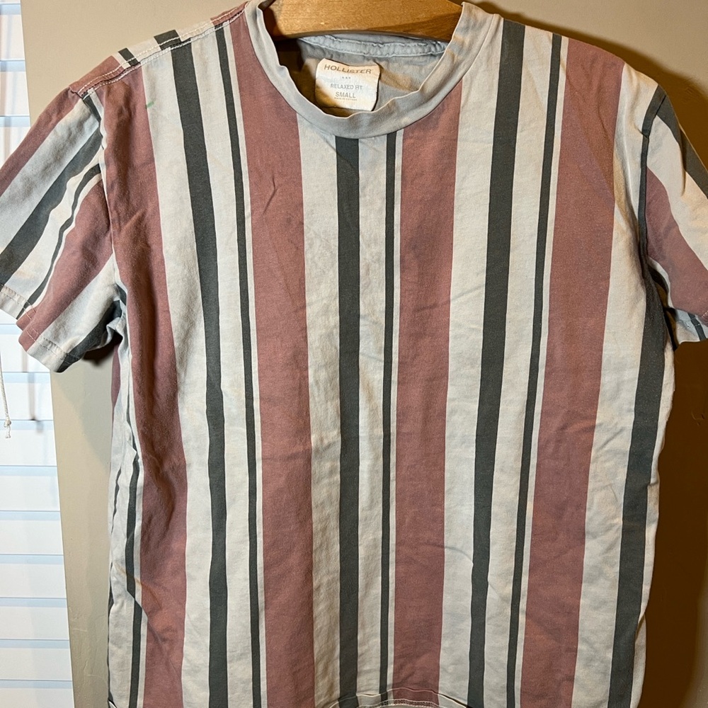 Hollister Relaxed Fit T-Shirt - Gray and Brown